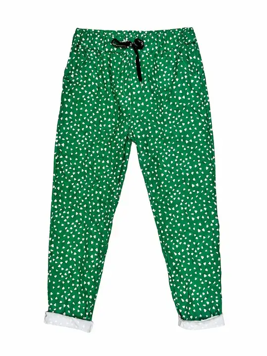 Pantaloni lunghi verdi stampati