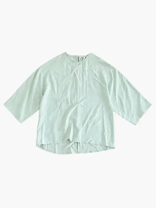 Blusa ampia verde chiaro con girocollo