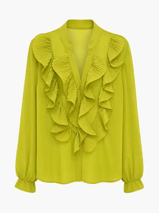 Camicia a maniche lunghe con volant