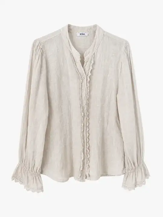 Camicia in lino con pizzo