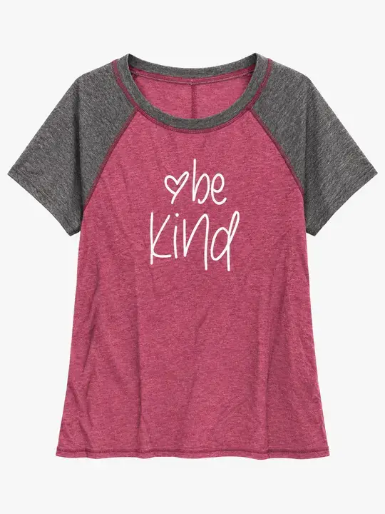 T-shirt girocollo a maniche raglan