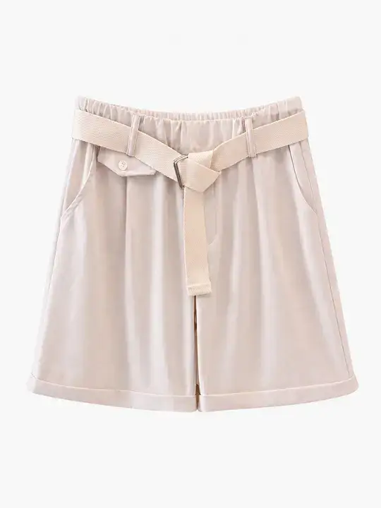 Shorts casual con cintura in misto cotone